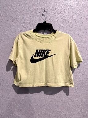 Yellow Nike Crop Tee - Size S